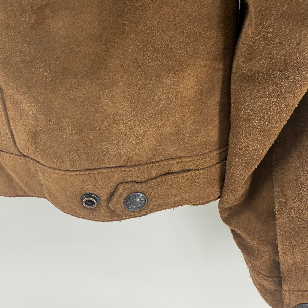 Vtg Y2K GAP Women Brown Suede Sherpa Lined Trucker Ranch Barn Jacket Size M - Picture 2 of 10